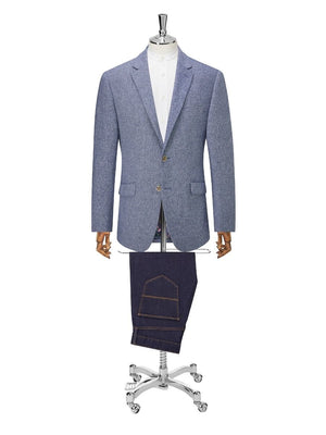 Skopes Jude Blue Herringbone Tweed Jacket - Suit & Tailoring