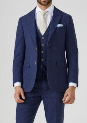 Skopes Jude Navy Herringbone Jacket - 36S - Suit & Tailoring