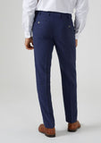 Skopes Jude Navy Herringbone Tweed Tailored Trousers - Trousers