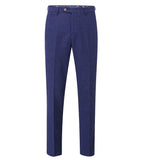 Skopes Jude Navy Herringbone Tweed Tappered Trousers - Trousers