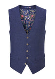 Skopes Jude Navy Herringbone Tweed Waistcoat - 34R - WAISTCOATS