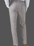 Skopes Jude Stone Beige Herringbone Tweed Tailored Trousers - Trousers