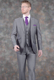 Torre Gavin Silver Grey Mohair 3 Piece Tailord Fit Suit - Suits