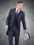 Torre George Navy Mohair 3 Piece Morning Suit - Suit & Tailoring