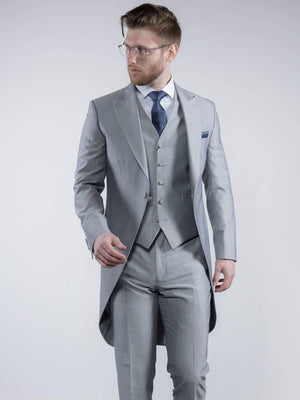 Torre Mens Light Weight Light Grey Morning Tailcoat - Suit & Tailoring