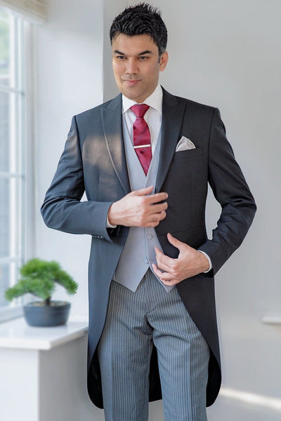 Torre | Torre Three Piece Black Morning Morning Suit - MENSWEARR ...