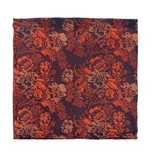 LA Smith Copper And Gold On Navy Pretty Floral Hank