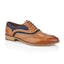 London Brogue Shelby Oxford Tan Navy Shoes