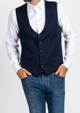 Marc Darcy Kelly Men’s Blue Single Breasted Waistcoat - 36 - Suit & Tailoring