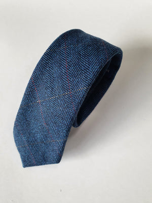 Marc Darcy Dion Blue Tweed Check Tie