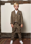 Marc Darcy Ted Three Piece Brown Slim Fit Suit Kids