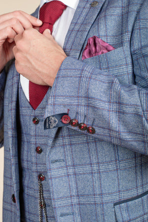 Marc Darcy Abbott - Blue Tweed Check Blazer