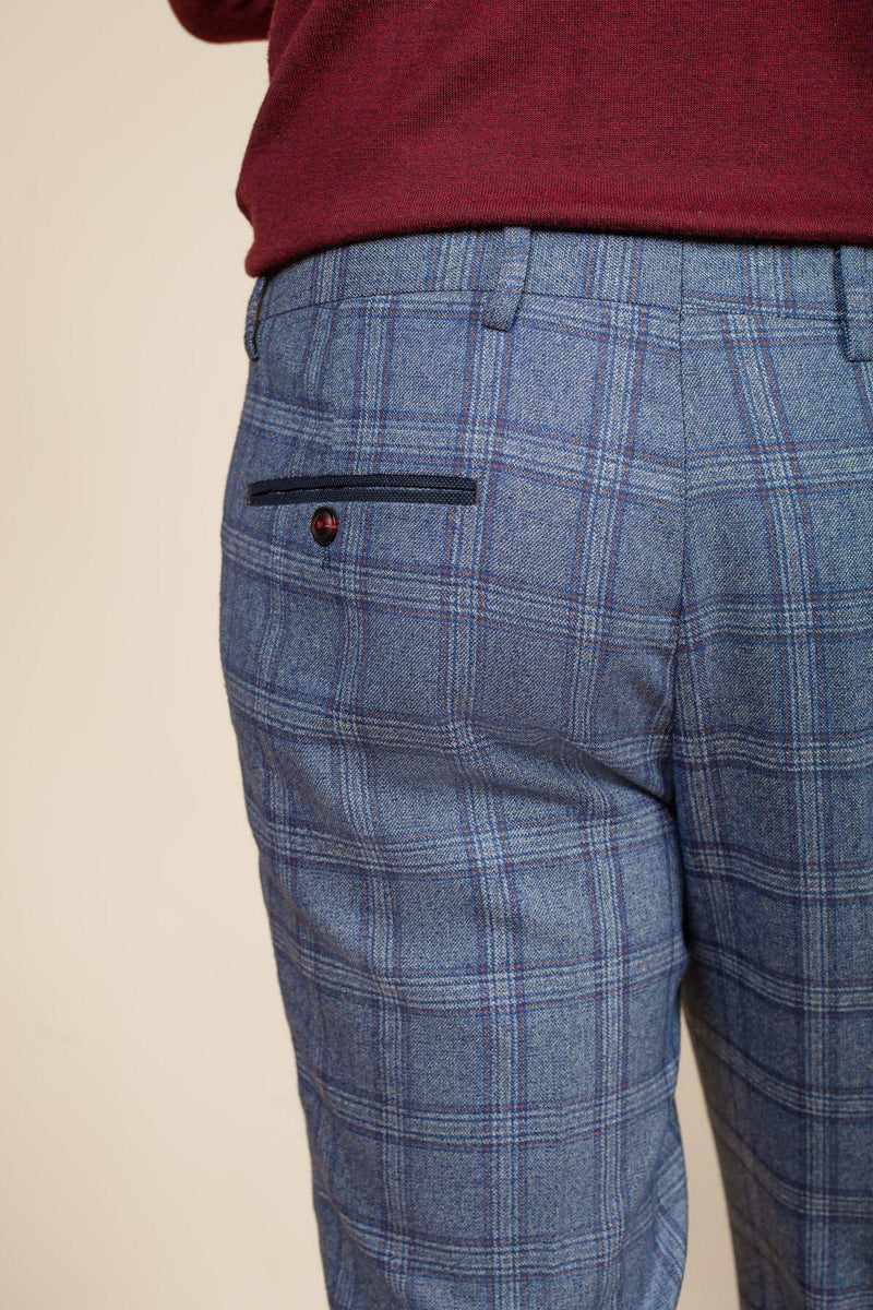 Marc Darcy Abbott - Blue Tweed Check Trousers