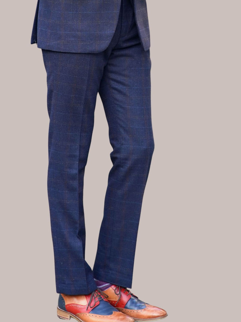Barucci Bruno Men’s Vintage Navy Tweed Trousers - Pants