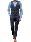 Barucci Leo Men’s Navy Slim Fit Tweed Waistcoat - Coats & Jackets