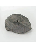 Brown Check Baker Boy Flat Cap - Accessories