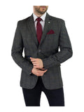 Cavani Albert Mens Grey Sim Fit Tweed Style Jacket - 34 / Regular - Suit & Tailoring