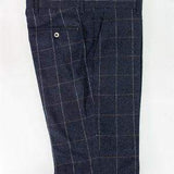 Cavani Angels Navy Check Tweed Trousers - 30 - Suit & Tailoring