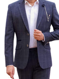 Cavani Angels Navy Tweed Check Blazer - 34 - Suit & Tailoring