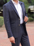 Cavani Angels Navy Tweed Check Blazer - Suit & Tailoring