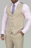 Cavani Miami Men’s Beige Waistcoat - 36 - Suit & Tailoring