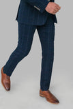 Cavani Angels Navy Check Tweed Trousers