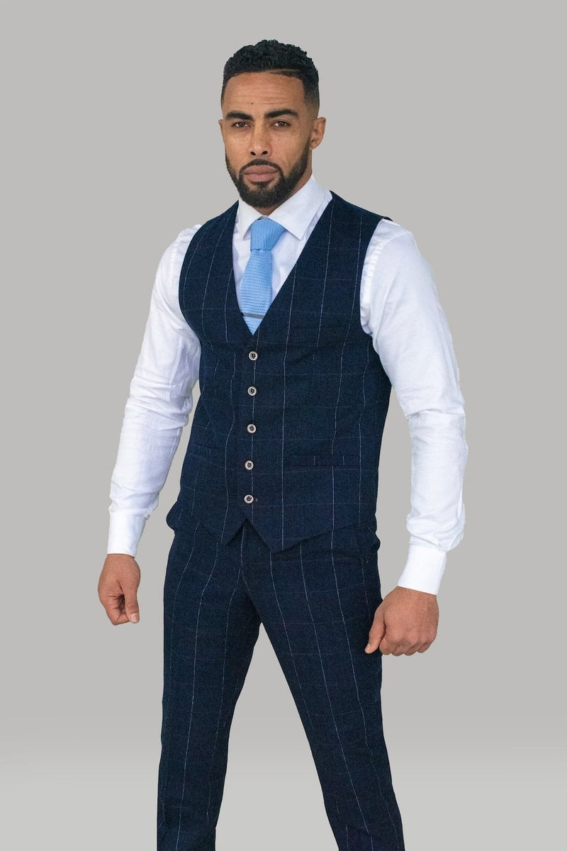 Cavani Angels Tweed Check Waistcoat