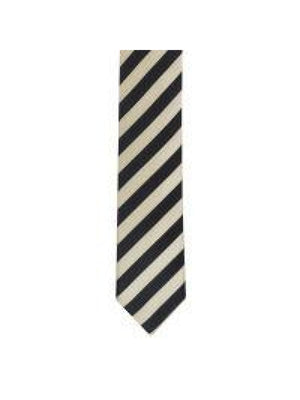 LA Smith Grey And White Skinny Stripe Tie - Accessories