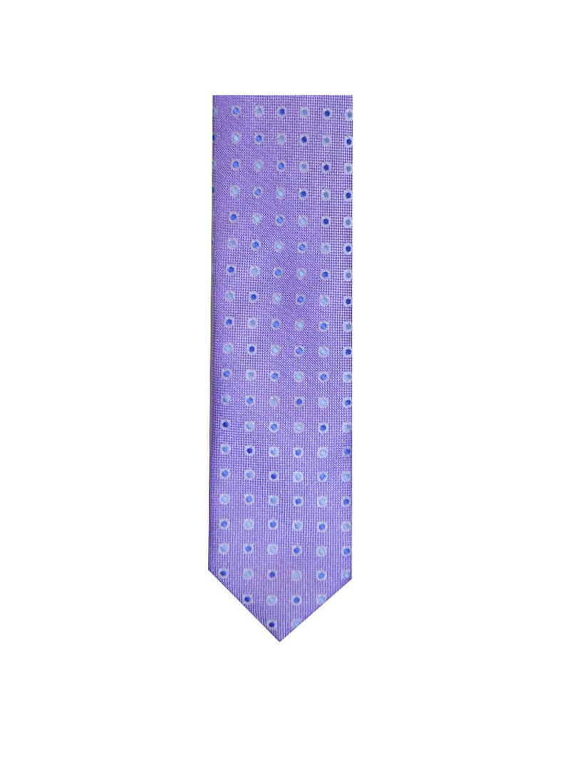 LA Smith Lilac Skinny Polka Dot Tie - Accessories