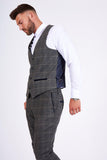 Marc Darcy Scott Grey Tweed Check Waistcoat