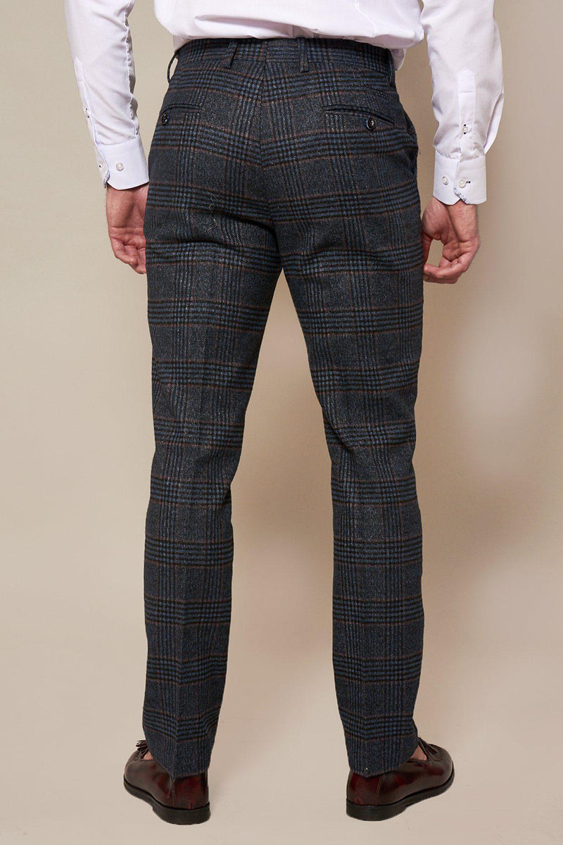 Marc Darcy Luca - Navy Check Tweed Trousers