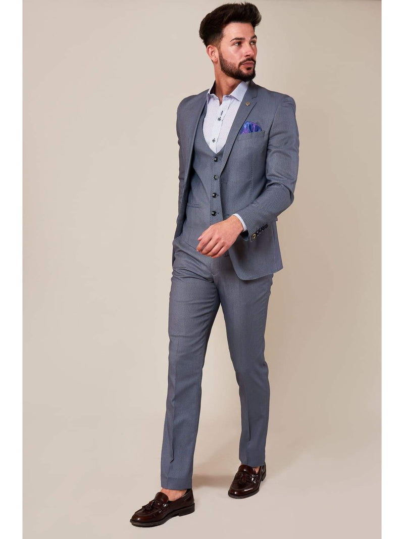Marc Darcy Danny Grey Three Piece Suit With Single Breasted Waistcoat - Suit & Tailoring