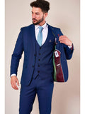 Marc Darcy Danny Royal Blue Three Piece Suit With Single Breasted Waistcoat - Suit & Tailoring