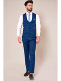 Marc Darcy Danny Royal Blue Three Piece Suit With Single Breasted Waistcoat - Suit & Tailoring