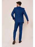 Marc Darcy Danny Royal Blue Three Piece Suit With Single Breasted Waistcoat - Suit & Tailoring