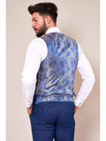 Marc Darcy Danny Royal Blue Three Piece Suit With Single Breasted Waistcoat - Suit & Tailoring