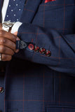 Marc Darcy Edinson Navy Check Blazer - Suit & Tailoring