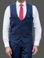 Marc Darcy Edinson Navy Check Single Breasted Waistcoat