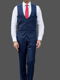 Marc Darcy Edinson Navy Check Single Breasted Waistcoat - WAISTCOATS