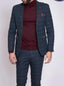 Marc Darcy ETON Navy Blue Tweed Check Two Piece Suit