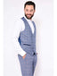 Marc Darcy Harry Blue Tweed Check Double Breasted Waistcoat