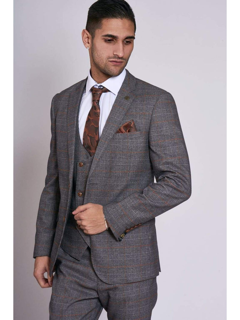 Marc Darcy Jenson Grey Check Blazer - Suit & Tailoring