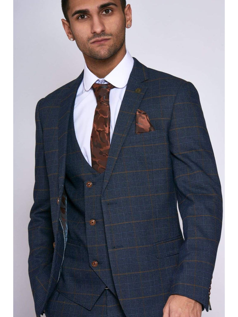 Marc Darcy Jenson Navy Check Blazer - 34R - Suit & Tailoring