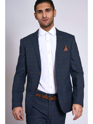 Marc Darcy Jenson Navy Check Blazer - Suit & Tailoring