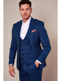 Marc Darcy Jerry Blue Check Blazer - Suit & Tailoring