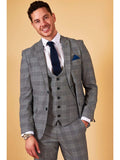 Marc Darcy Jerry Grey Check Blazer - Suit & Tailoring