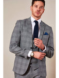 Marc Darcy Jerry Grey Check Blazer - Suit & Tailoring