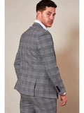 Marc Darcy Jerry Grey Check Blazer - Suit & Tailoring