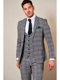 Marc Darcy Jerry Grey Check Blazer - Suit & Tailoring