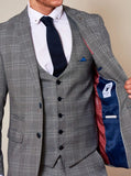 Marc Darcy Jerry Grey Check Single Breasted Waistcoat - Suit & Tailoring